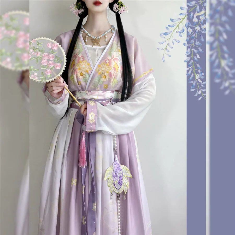 Ethnic Fashion Show - はい中国の伝統的なピンクオレンジグリーン女性服妖精漢服ファッションエスニックスタイルパーティーステージショーコスプレプリンセスドレス