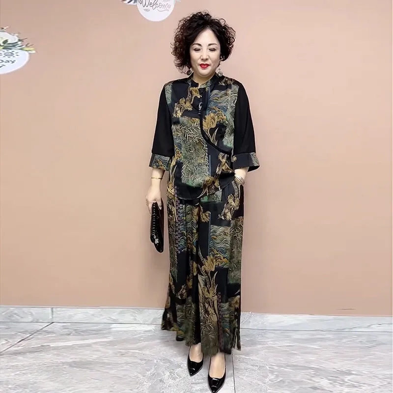 Ethnic Fashion For Ladies - 女性用ワイドレッグパンツセット,ルーズフィット,レディースファッション,エスニックスタイル,中高年向け,ニューコレクション2020