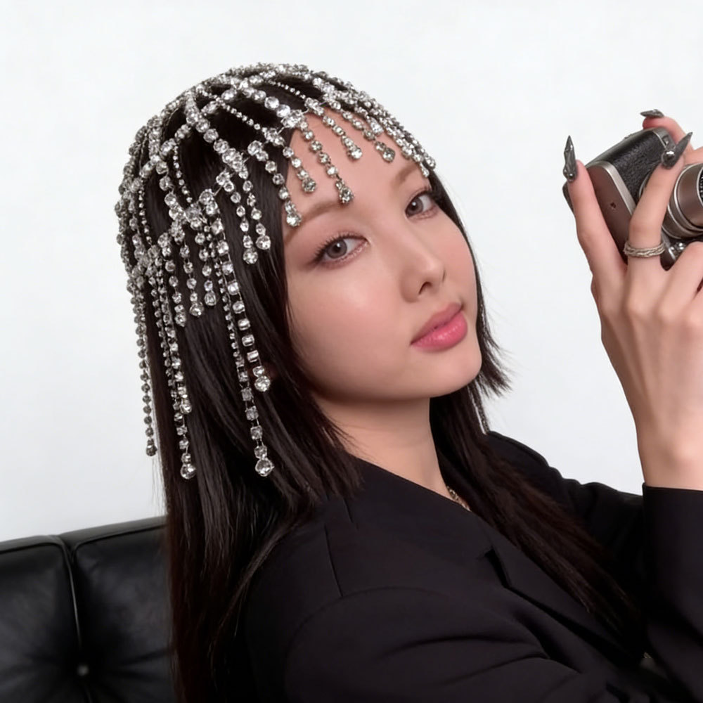 エスニックスタイルの誇張されたダイヤモンドフリンジ付きヘッド - Ethnic Fashion Show のレビューと価格