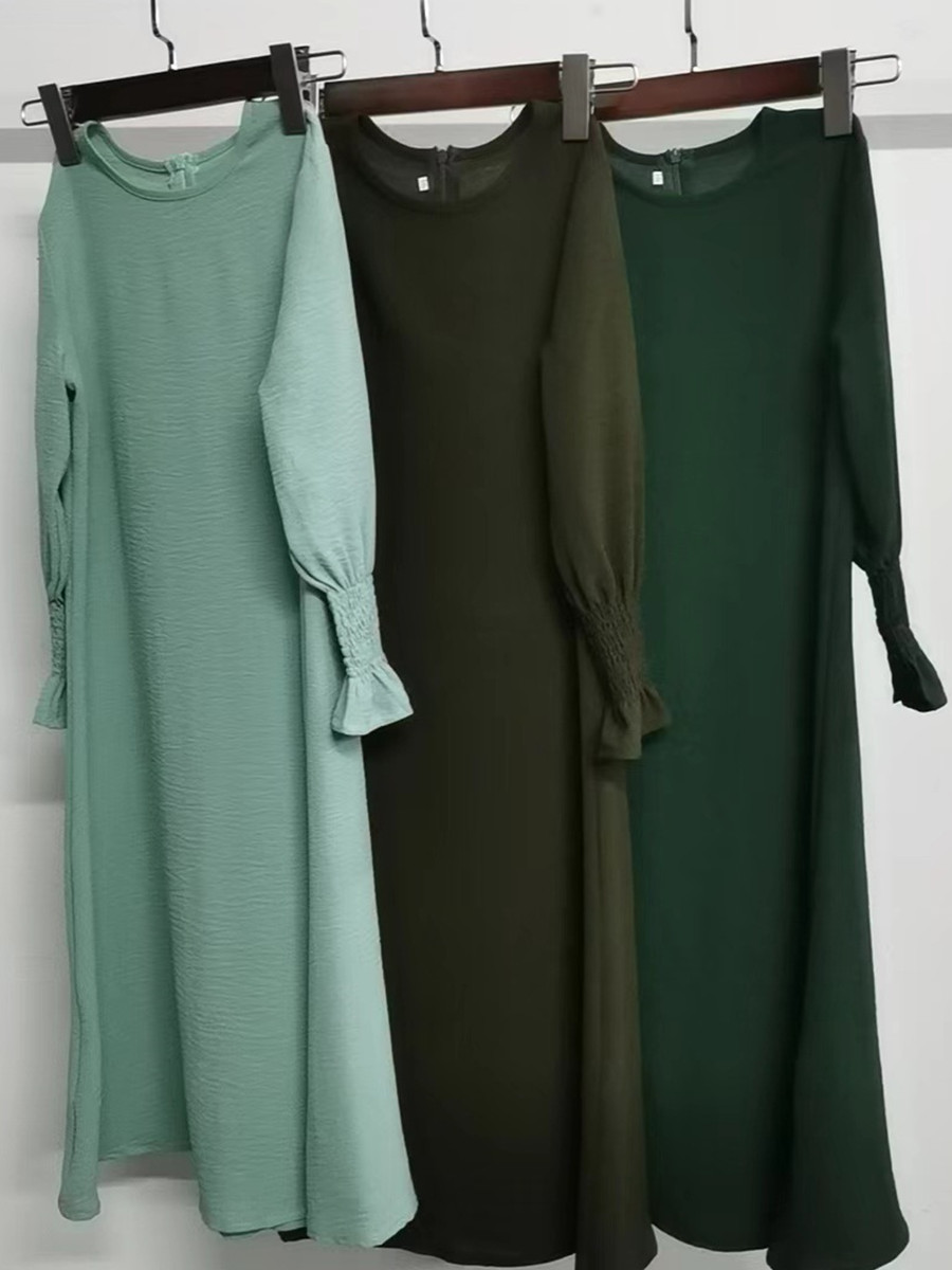 ムスリムキッズガールズドバイアバヤラッフルソリッドロングドレ - Abaya Modest Wear のレビューと価格