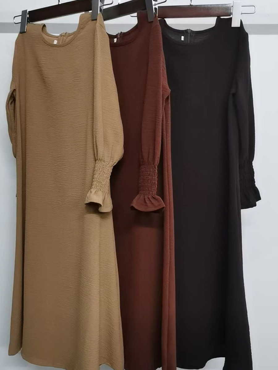 ムスリムキッズガールズドバイアバヤラッフルソリッドロングドレ - Abaya Modest Wear のレビューと価格