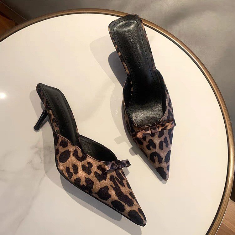 レディース　レオパード柄　ポインテッドトゥ　ハイヒールスリッ - Ethnic Fashion In のレビューと価格