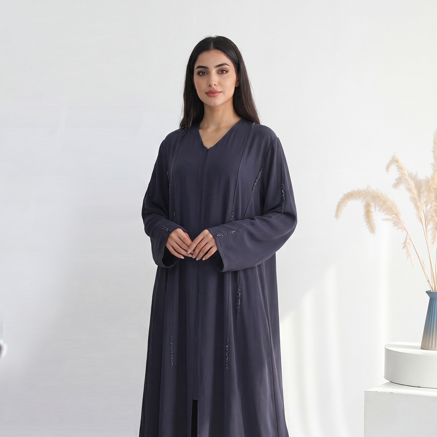 イード女性用アバヤビーズ刺繍ドレスドバイムスリムアラブカーデ - Abaya Modest Wear のレビューと価格