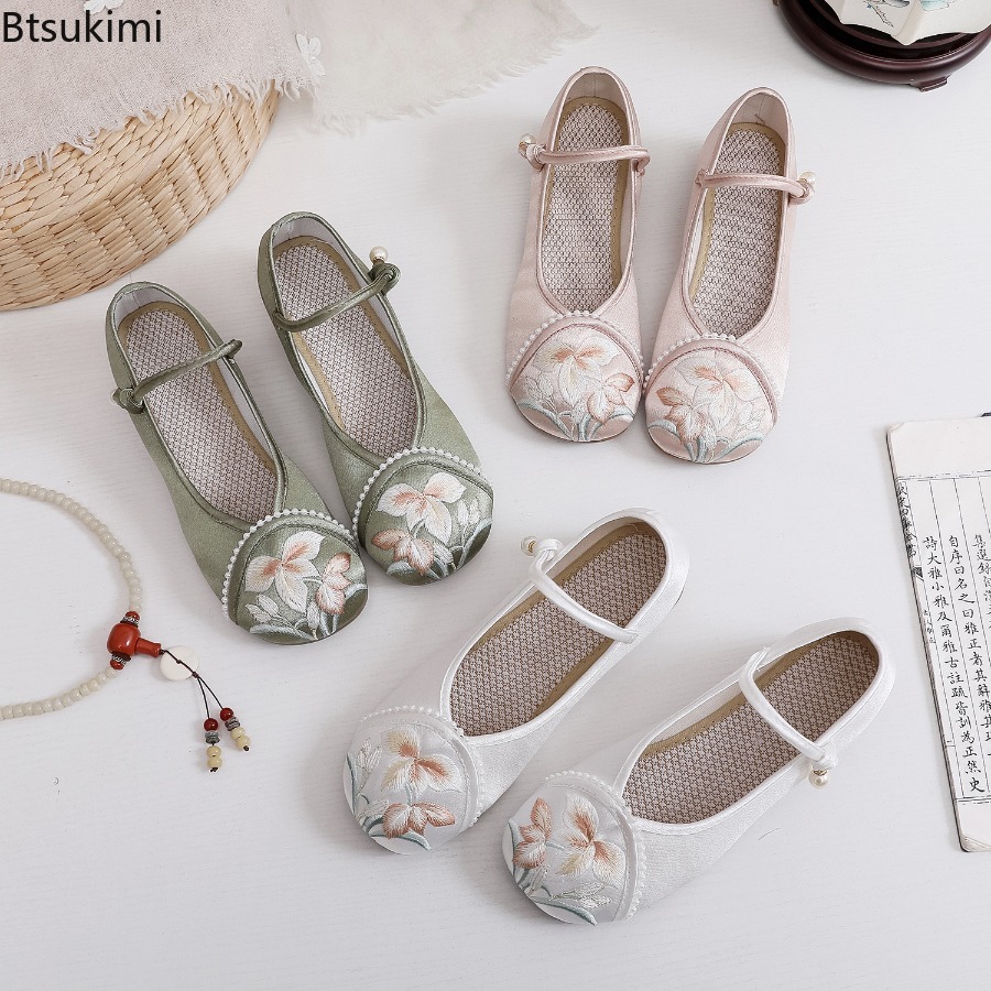 ファッション刺繍中国風ローヒール婦人靴エレガントカジュアルレ - Ethnic Fashion In のレビューと価格