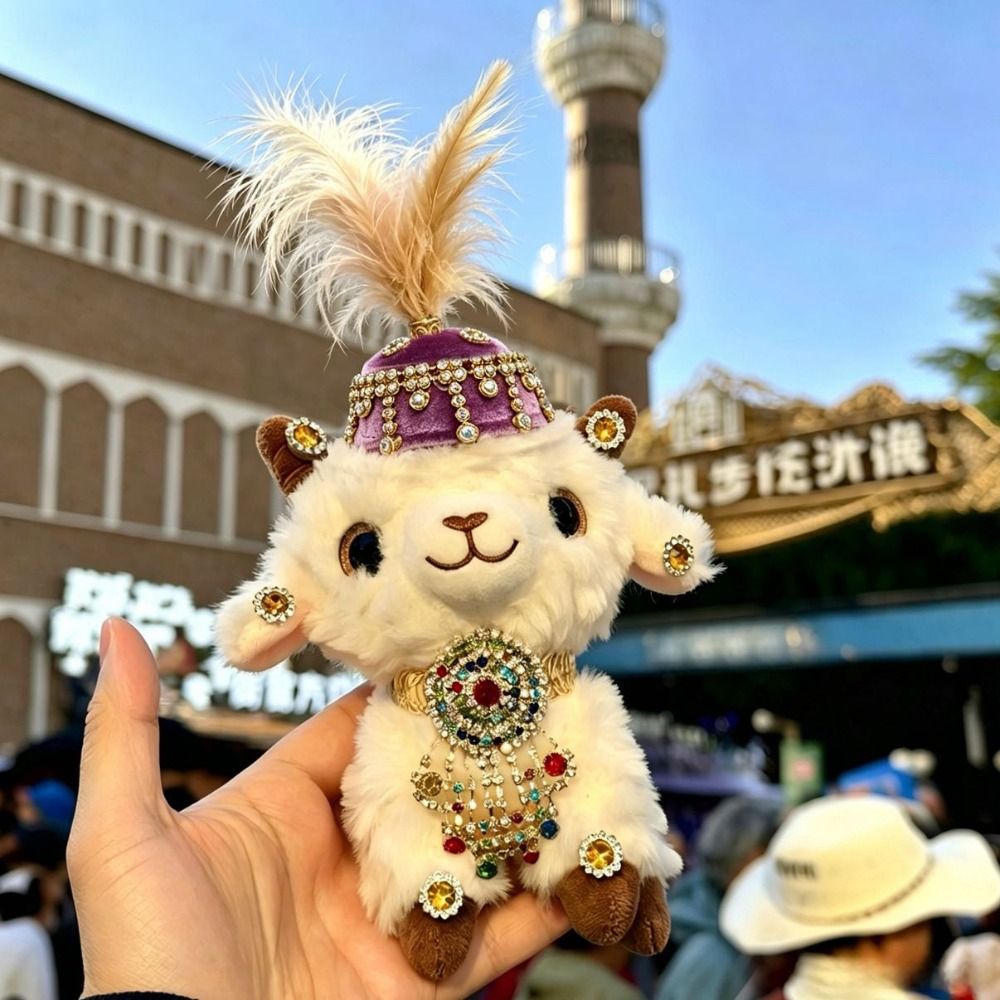 コンパクトな羽根飾り付きラインストーン羊バッグチャーム、エス - Ethnic Fashion Show のレビューと価格