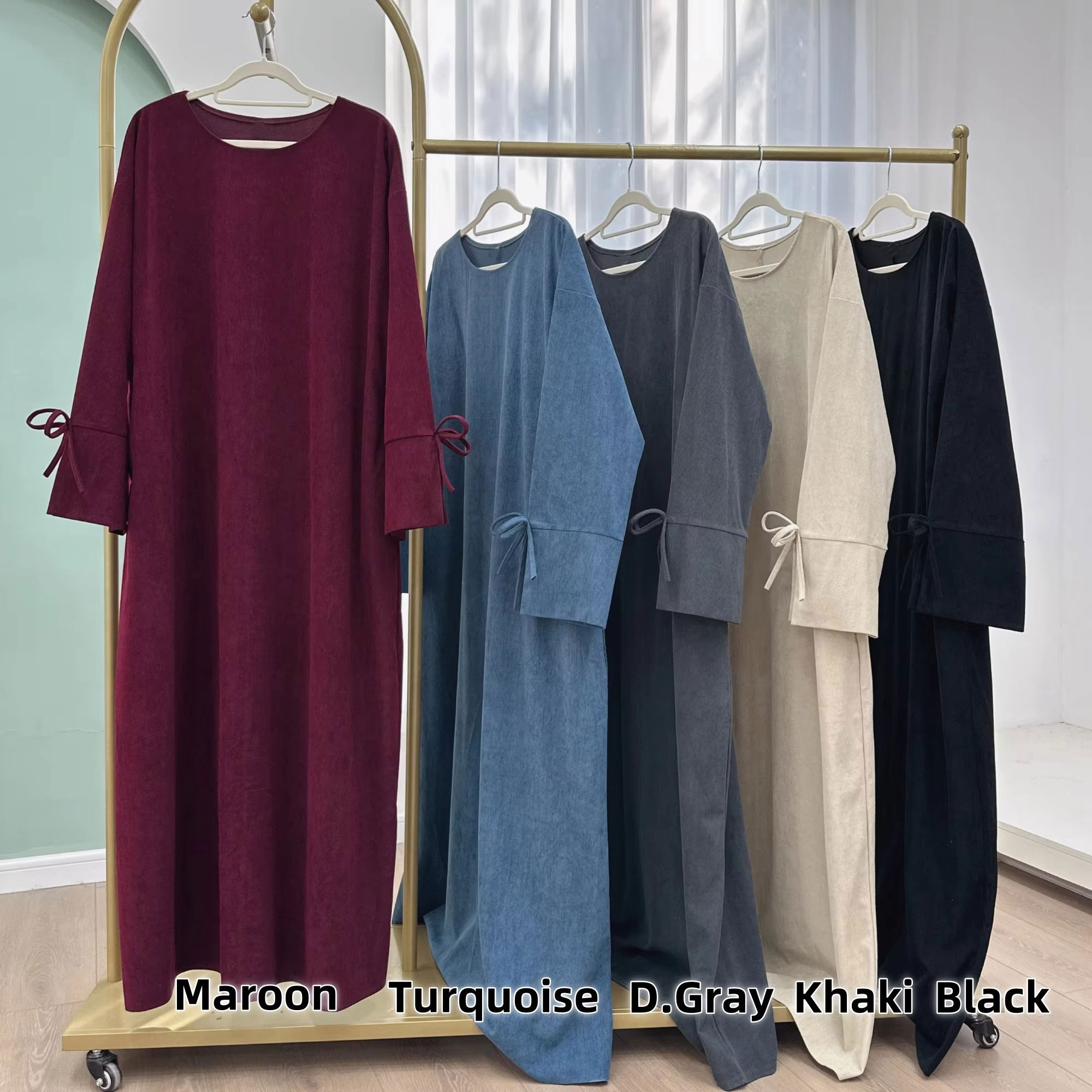 ラマダン-女性のための弓とカフタンのドレス,豪華なコーデュロ - Abaya Modest Wear のレビューと価格