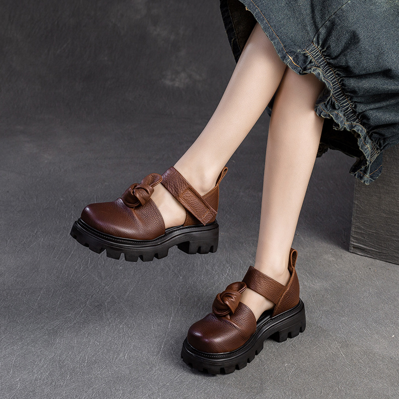 5 センチメートルエスニックノットプラットフォームウェッジ秋 - Ethnic Fashion In のレビューと価格