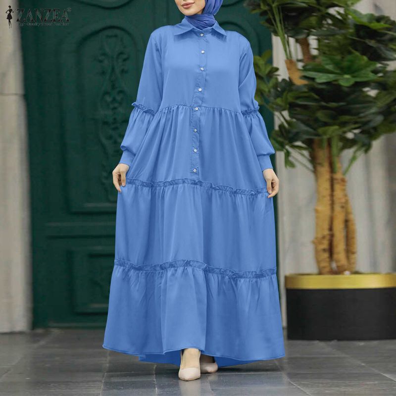 ZANZEA イスラム教徒ヒジャービス控えめなロングドレス女 - Abaya Modest Wear のレビューと価格