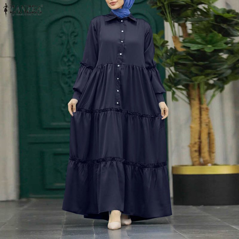 ZANZEA イスラム教徒ヒジャービス控えめなロングドレス女 - Abaya Modest Wear のレビューと価格