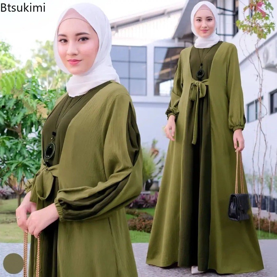 アラブのムスリム女性用アバヤ、エレガントなマキシドレス、ドバ - Abaya Modest Wear のレビューと価格
