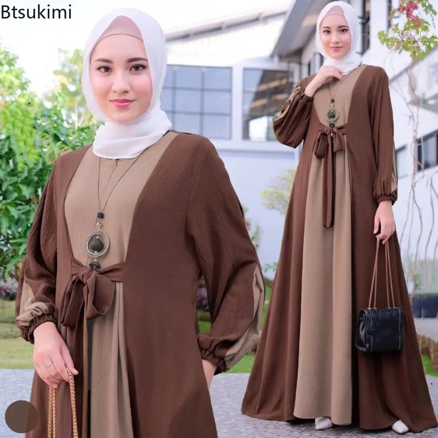 アラブのムスリム女性用アバヤ、エレガントなマキシドレス、ドバ - Abaya Modest Wear のレビューと価格