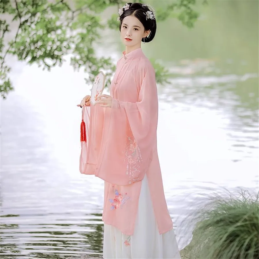 はい中国の伝統的なピンクオレンジグリーン女性服妖精漢服ファッ - Ethnic Fashion Show のレビューと価格