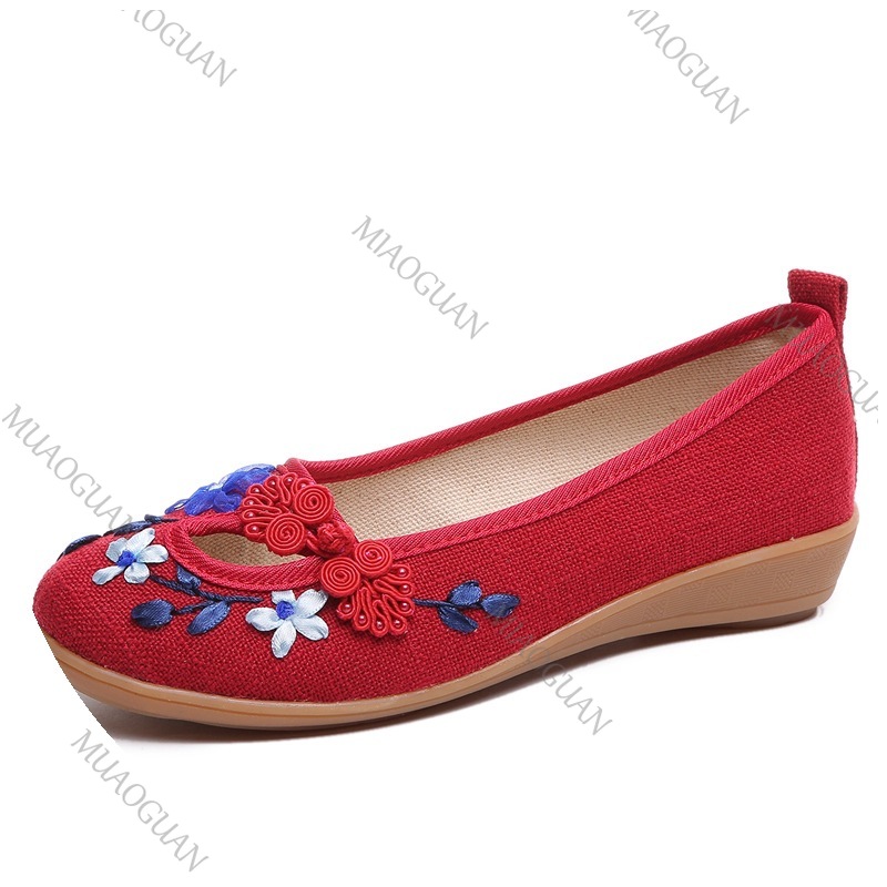 刺繍入り女性用コンフォートウェッジプラットフォームシューズ、 - Ethnic Fashion In のレビューと価格