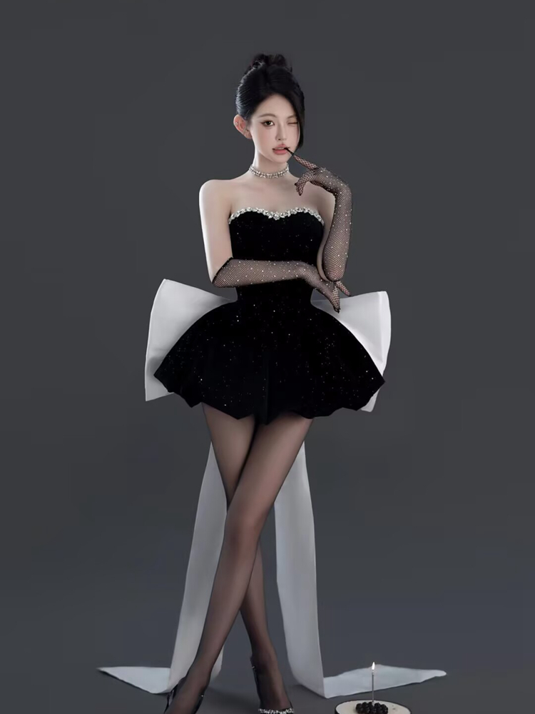 エレガントな黒の写真撮影用コスチューム、個人撮影やスタジオポ - Ethnic Fashion Studio のレビューと価格