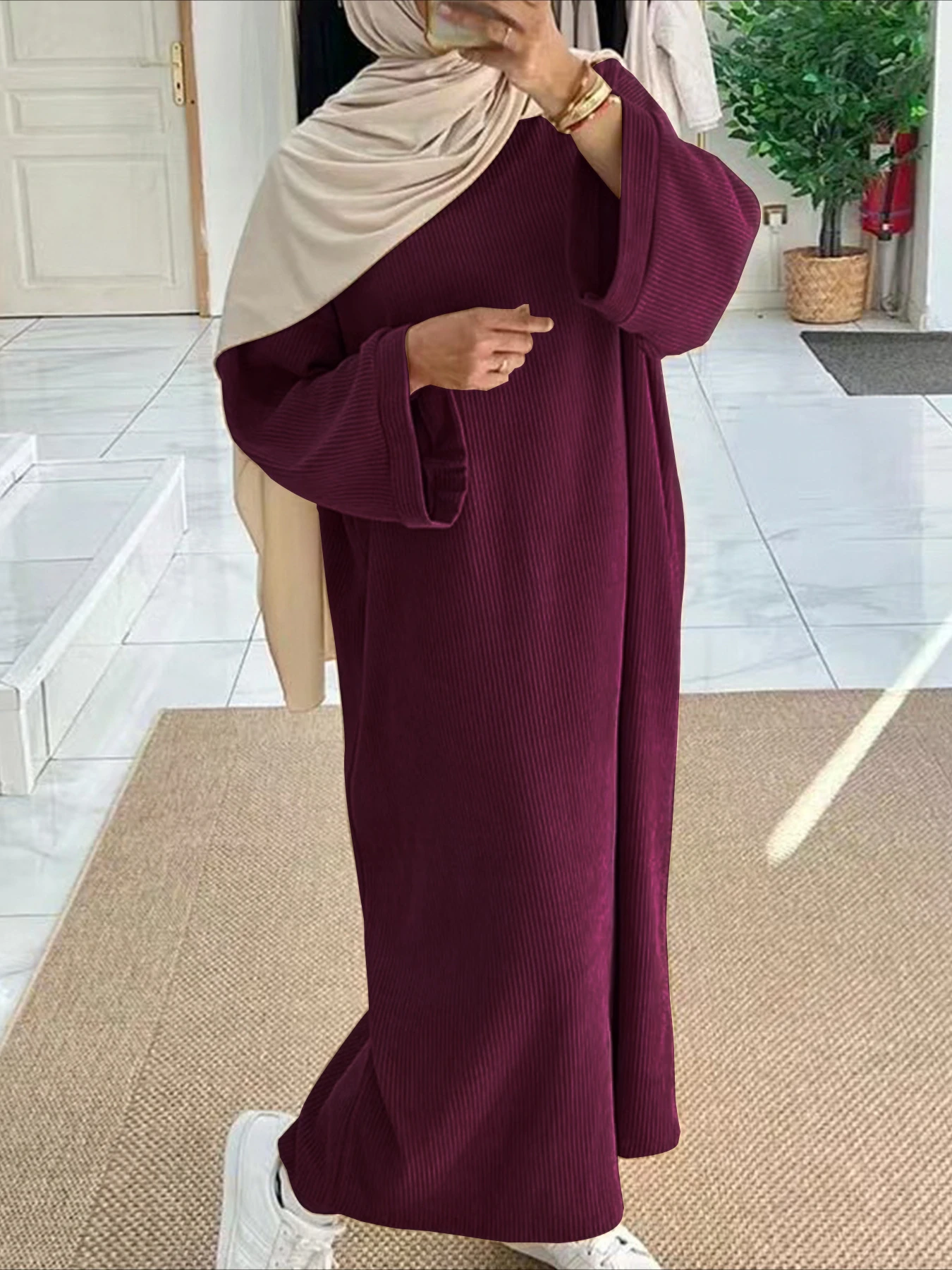 イードイスラム教徒の女性の控えめなドレスラマダンイスラム教  - Abaya Modest Wear のレビューと価格
