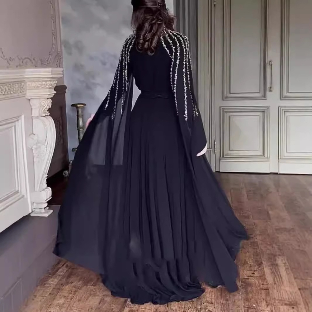 控えめなアラビア風ドバイロングスリーブイブニングドレス、在庫 - Abaya Modest Wear のレビューと価格