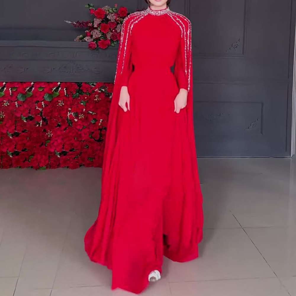 控えめなアラビア風ドバイロングスリーブイブニングドレス、在庫 - Abaya Modest Wear のレビューと価格